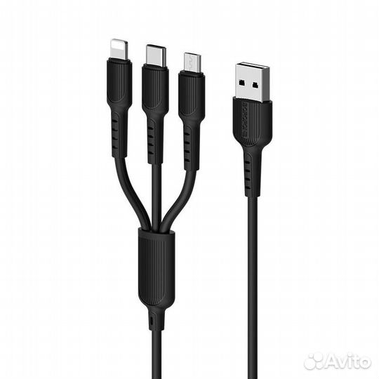 Кабель USB - Type-C/Lightning/Micro 2.4A