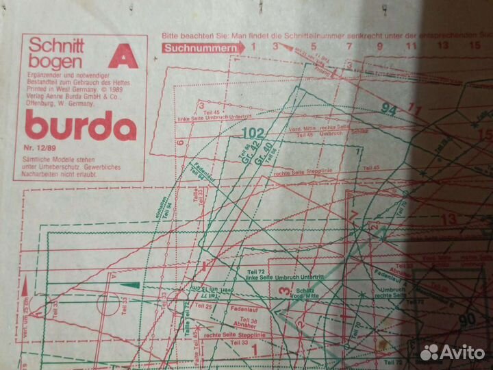 Выкройки Burda Moden 1989год