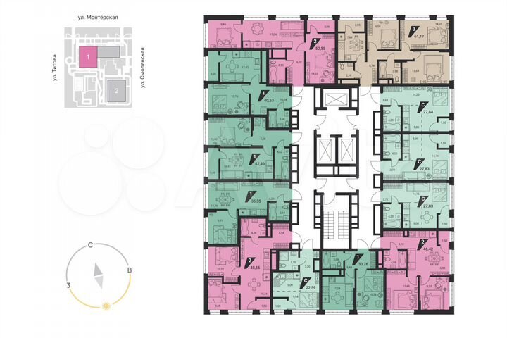 1-к. квартира, 42,5 м², 21/25 эт.