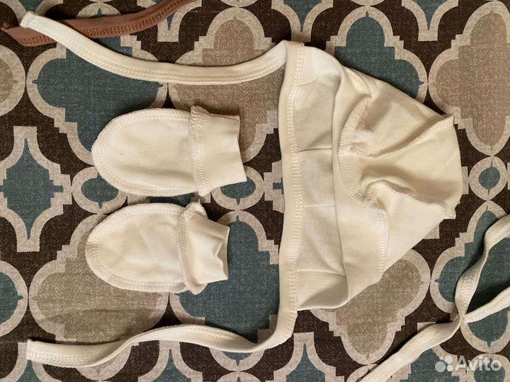 Чепчик с антицарапками для новорождённых