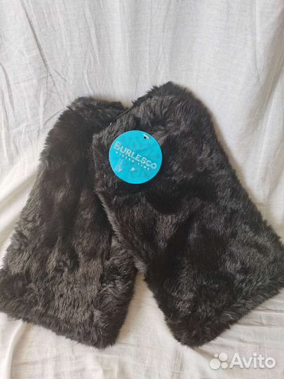 Гетры меховые чёрные, серые