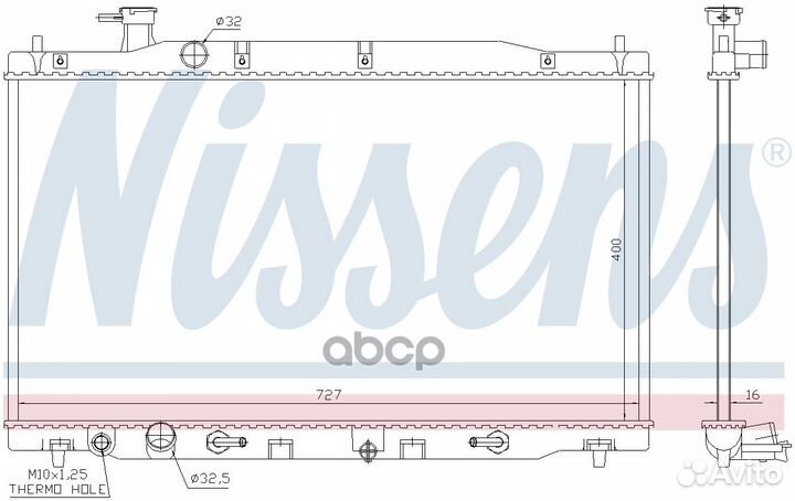 Радиатор двигателя 68139 Nissens