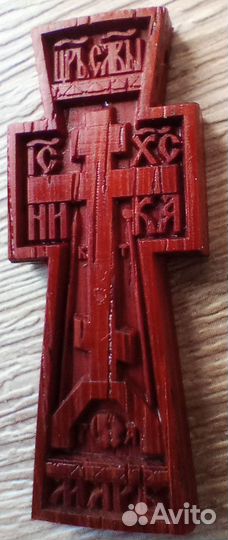 125 Крест нательный. 45 на 18 мм груша падук венге