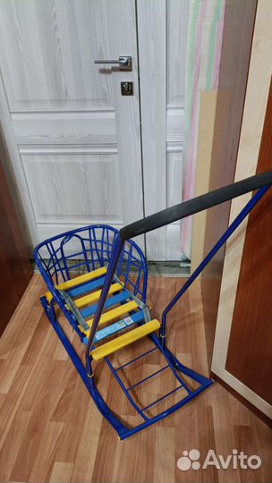 Детские зимние санки на колесах