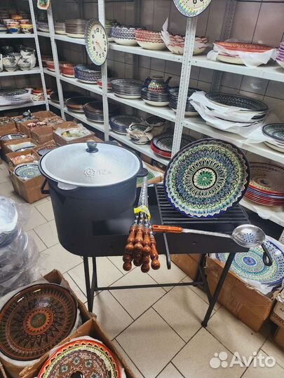 Мангал с казаном на 12л+ Ляган+Шумовка+Специи