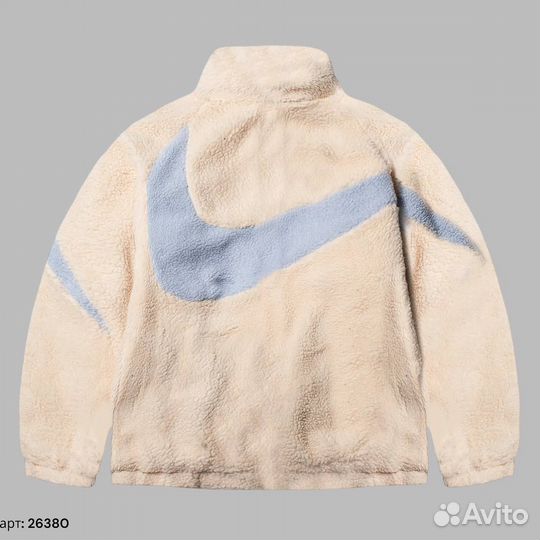 Зимняя куртка swoosh без капюшона голубая двухстор