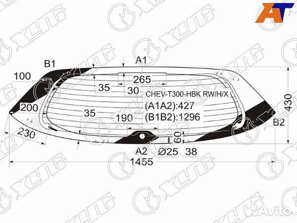 Стекло заднее chevrolet aveo