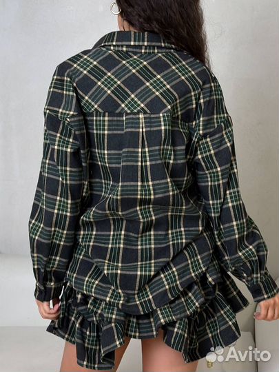 Костюм женский юбка и рубашка в клетку