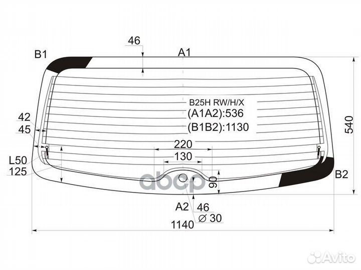 Стекло заднее с обогревом mazda familia/323 5D