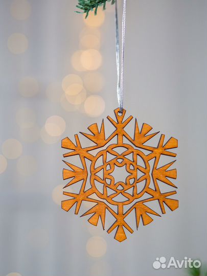 Елочное украшение, деревяные игрушки