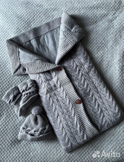 Вязаный конверт ручной работы