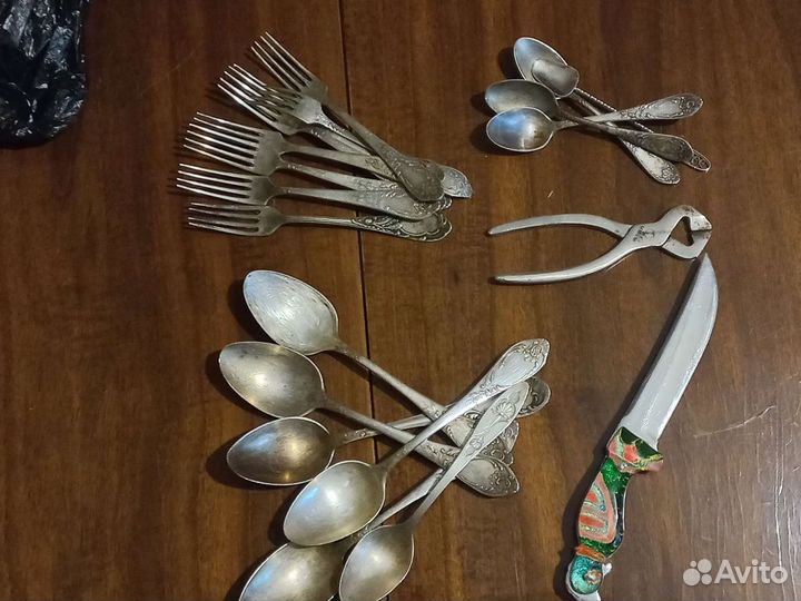 Стол приборы мельхиор