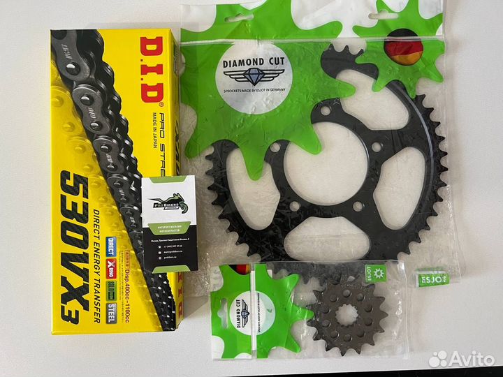 Цепь и звезды на Suzuki GSX750 Inazuma 1998-2003