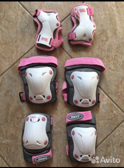 Ролики детские р. 30-35, защита, шлем, сумка