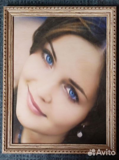 Цветной портрет по фото на дереве Подарок