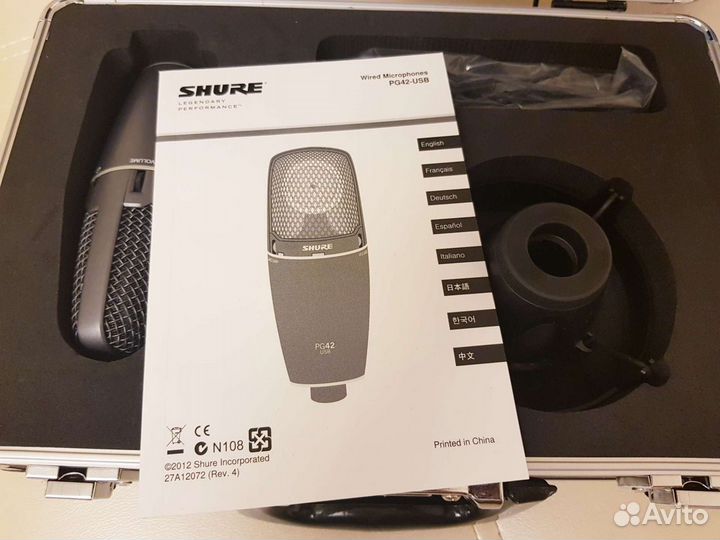 Студийный микрофон shure PG42usb новый