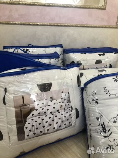 Постельное белье с одеялом семейное