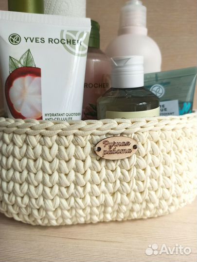 Вязаная корзинка, корзина для хранения