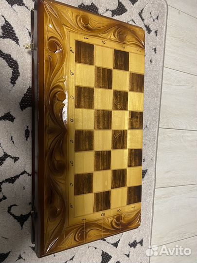 Шахматы нарды шашки 3 в 1 ручной работы