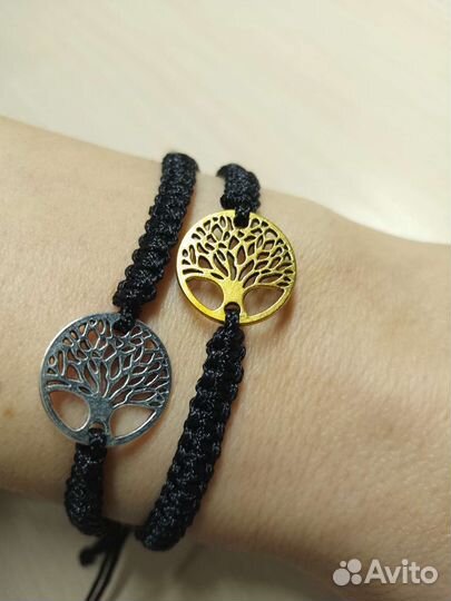 Браслеты красная/ черная нити с деревом жизни