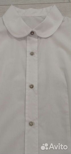 Блузка белая новая для девочек 152