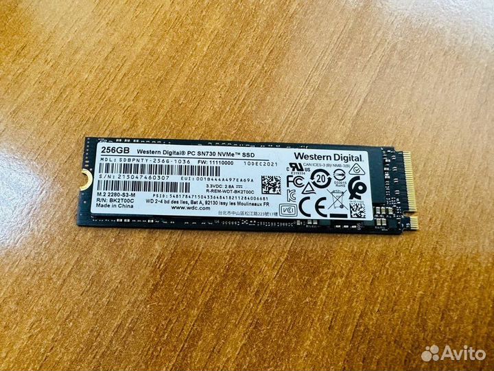 SSD диск для ноутбука WD PC SN730 NVMe 256GB