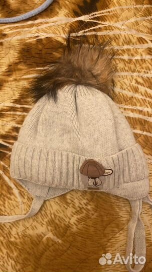 Шапка зимняя с натуральным помпоном