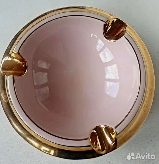 Пепельница,2 соусника, Розовый фарфор Чехословакия