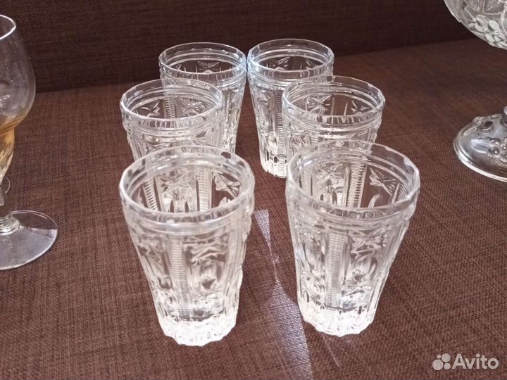 Фужеры и стаканы хрустальные