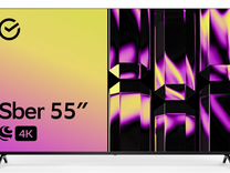 Телевизор Sber SDX-55U4123B, 55"(139 см), UHD 4K