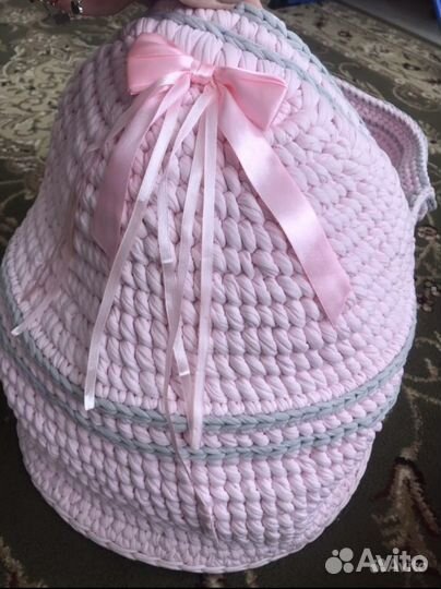 Люлька переноска вязаная