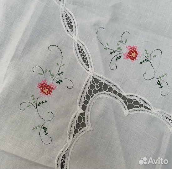 Старинная квадратная скатерть 110х110