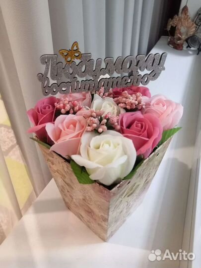 Букет из мыльных роз