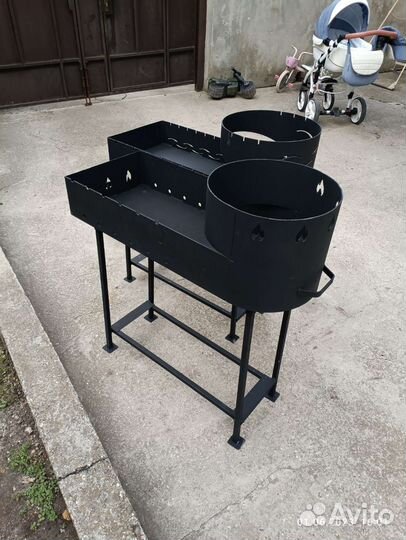 Мангал 3 мм большой с подказанником 10, 12 литров