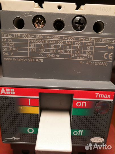 Автоматический выключатель ABB Tmax T1B 160А