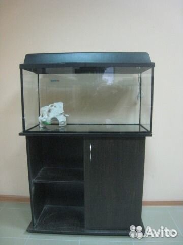 Аквариум с освещением и тумбой белый