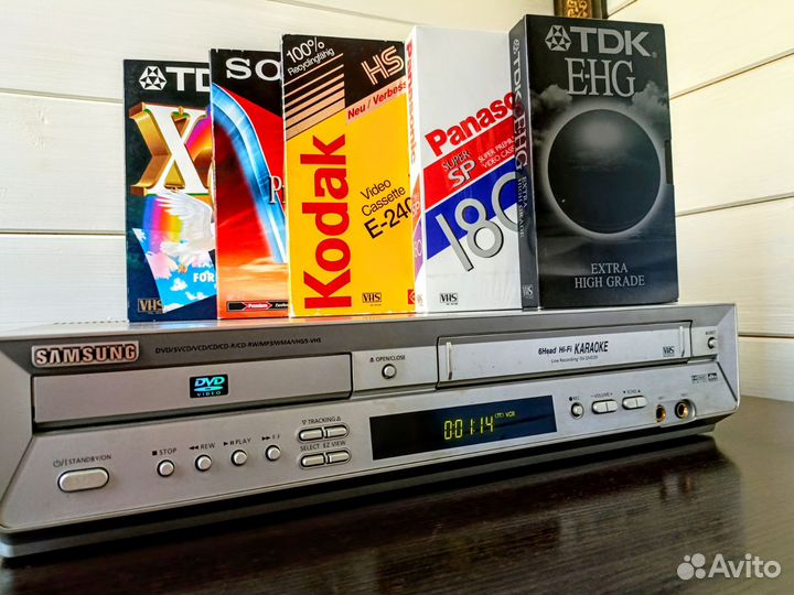 VHS DVD проигрыватель Hi Fi 6 головочный комбо