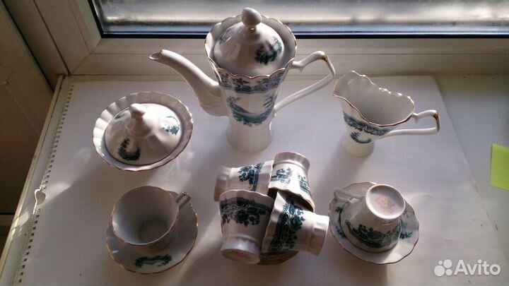 Кофейный сервиз 6 персон, фарфор, СССР