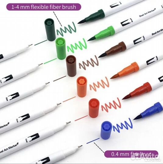 Двусторонние маркеры для скетчинга, фломастеры