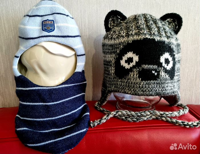 Шлем kotik и с ушками теплая, новые. Шерсть
