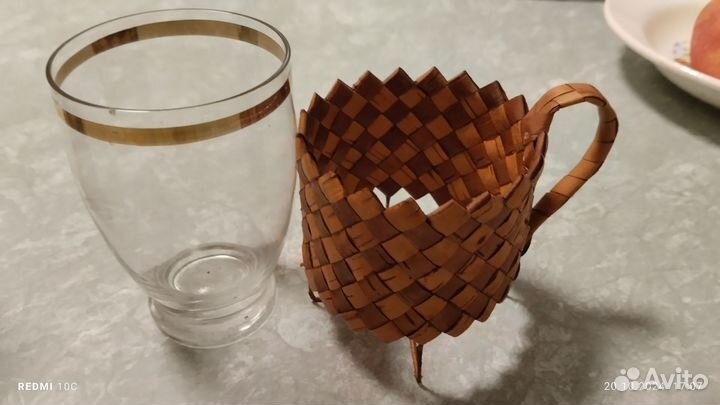 Подстаканник берестяной СССР