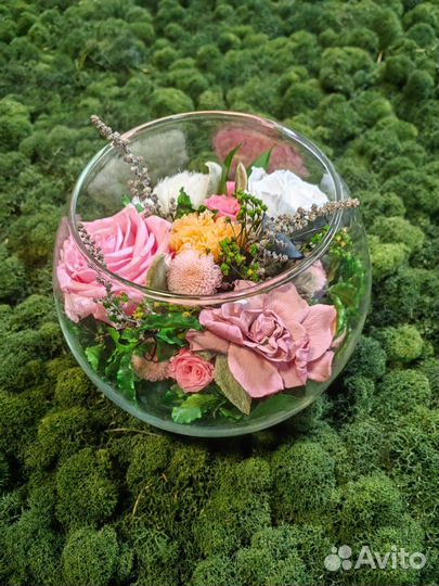 Роза в колбе. Флорариум. Цветы в вазах, шарфах, от