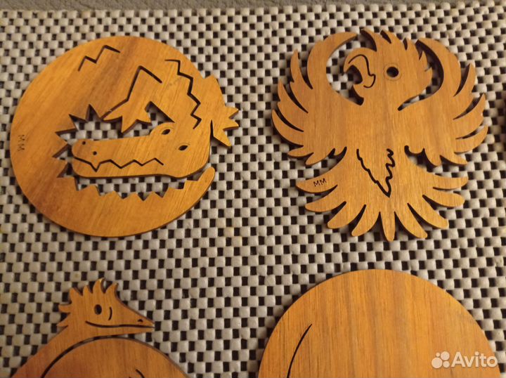 Подставки под чашку деревянные 6 шт. комплект