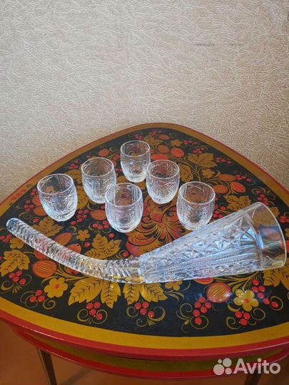 Рог и стопки-бокальчики для вина