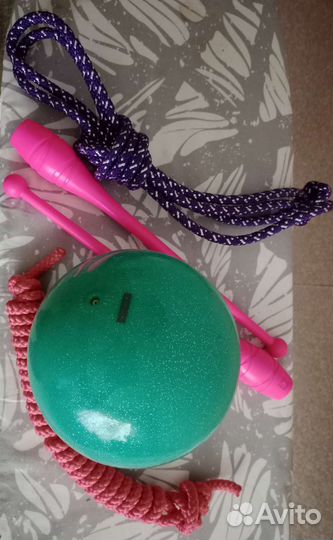 Гимнастический мяч, булавы, скакалка (набор)