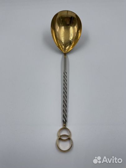 Ложка серебрянная праздничная для варенья 916 СССР