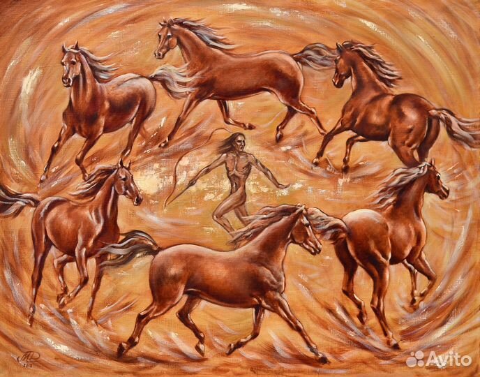 Картины с лошадьми на холсте,в графике