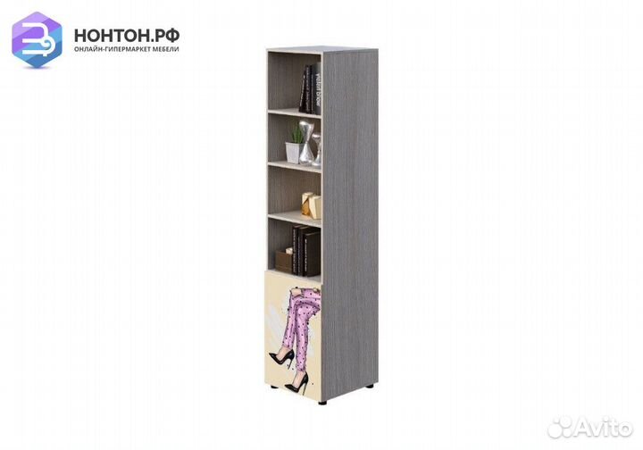 Стеллаж Мийа-3А ясень шимо светлый / бежевый / фот