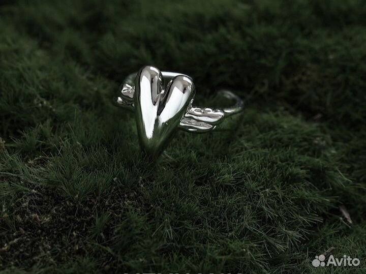 Колье и кольцо с сердцем эстетика Poison Drop