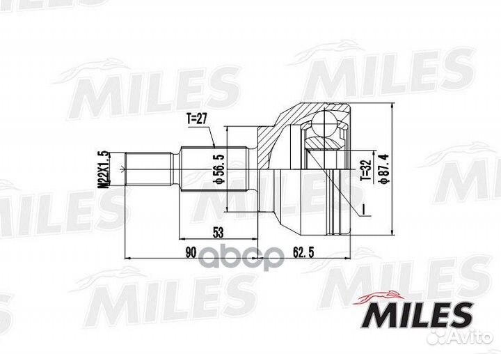 ШРУС renault laguna 1.8-2.0 01- нар. ga20390 Miles